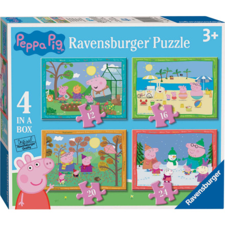 RAVENSBURGER Puzzle Prasátko Pepina: Roční období 4v1 (12, 16, 20, 24 dílků) 152854
