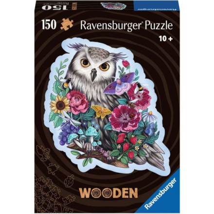 RAVENSBURGER Dřevěné obrysové puzzle Tajemná sova 150 dílků 152860