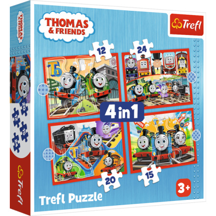 TREFL Puzzle Mašinka Tomáš 4v1 (12,15,20,24 dílků) 152869