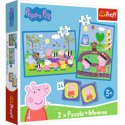 TREFL Sada 3v1 Šťastné chvíle s prasátkem Pepinou (2x puzzle + pexeso) 152905