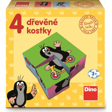 DINO Obrázkové kostky Krteček, 4 kostky 153220