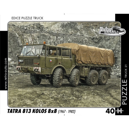 RETRO-AUTA Puzzle TRUCK č.21 Tatra 813 Kolos 8x8 (1967-1982) 40 dílků 153842