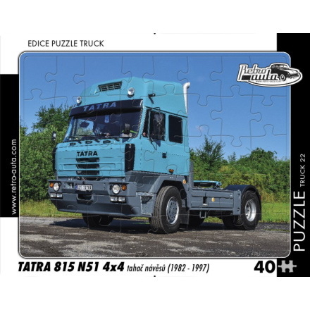 RETRO-AUTA Puzzle TRUCK č.22 Tatra 815 N51 4x4 tahač návěsů (1982-1997) 40 dílků 153843