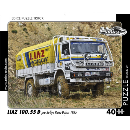 RETRO-AUTA Puzzle TRUCK č.27 Liaz 100.55 D pro Rallye Paříž-Dakar (1985) 40 dílků 153848