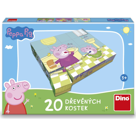 DINO Obrázkové kostky Prasátko Peppa: Veselý den, 20 kostek 154900