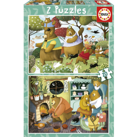 EDUCA Puzzle Lesní příběhy 2x20 dílků 155032