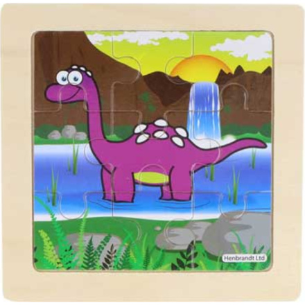 Dřevěné puzzle Dinosaurus: Brontosaurus 9 dílků 155310