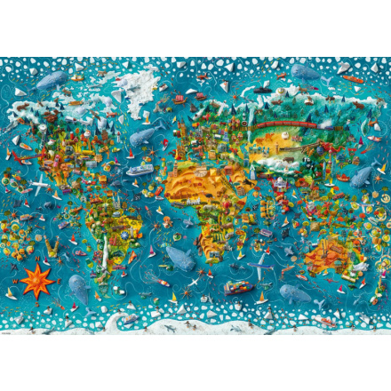 HEYE Puzzle Map Art: Miniaturní svět 2000 dílků 155650