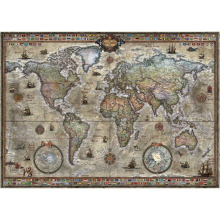 HEYE Puzzle Map Art: Retro svět 1000 dílků 155697