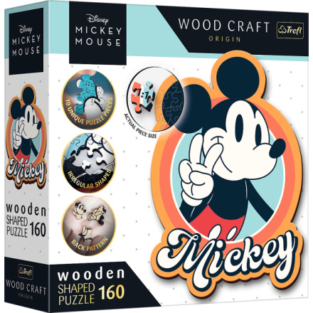 TREFL Wood Craft Origin puzzle Mickey Mouse Retro 160 dílků 156004
