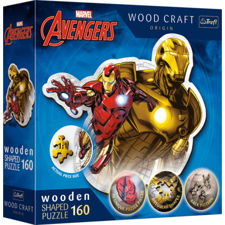 TREFL Wood Craft Origin puzzle Odvážný Iron Man 160 dílků 156008