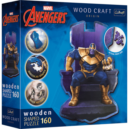 TREFL Wood Craft Origin puzzle Thanos na trůnu 160 dílků 156009