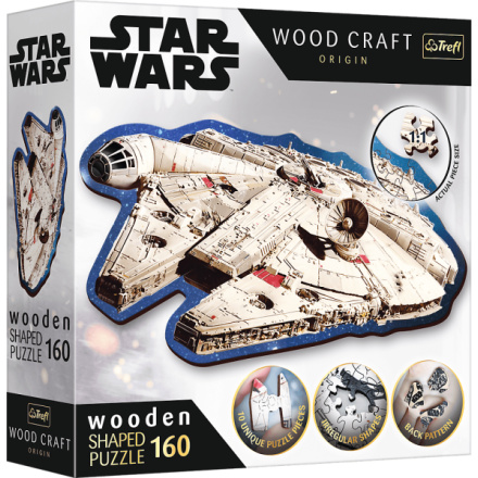 TREFL Wood Craft Origin puzzle Star Wars: Millennium Falcon 160 dílků 156014