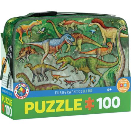 EUROGRAPHICS Puzzle ve svačinovém boxu Dinosauři 100 dílků 156068