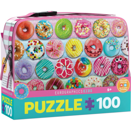 EUROGRAPHICS Puzzle ve svačinovém boxu Donuty 100 dílků 156072