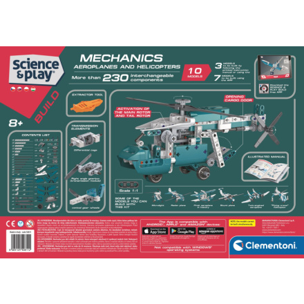 CLEMENTONI Science&Play Mechanická laboratoř Letadla a vrtulníky 10v1 156121