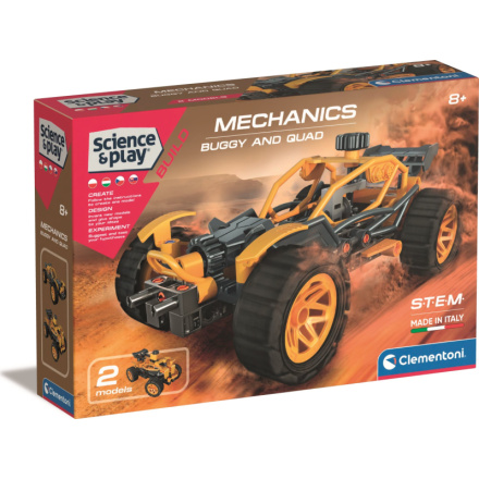 CLEMENTONI Science&Play Mechanická laboratoř Buggy a čtyřkolka 2v1 156122