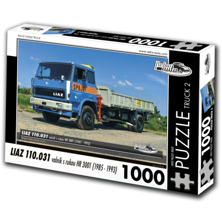 RETRO-AUTA Puzzle TRUCK č.2 Liaz 110.031 valník s rukou HR 3001 (1985-1993) 1000 dílků 156189