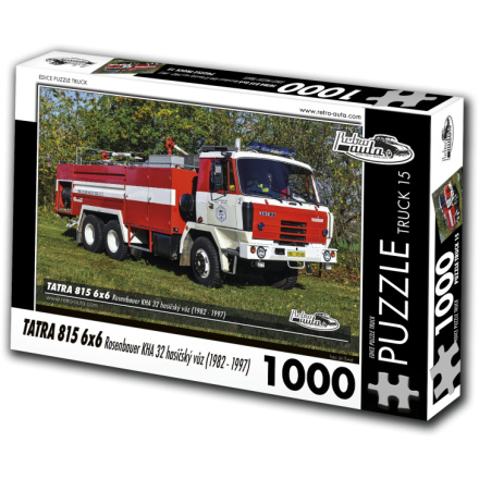RETRO-AUTA Puzzle TRUCK č.15 Tatra 815 6x6 Rosenbauer KHA 32 hasičský vůz (1982-1997) 1000 dílků 156202