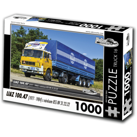 RETRO-AUTA Puzzle TRUCK č.16 Liaz 100.47 s návěsem BSS NV 31.23.22 (1977-1984) 1000 dílků 156203