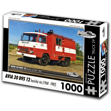 RETRO-AUTA Puzzle TRUCK č.29 AVIA 30 DVS 12 hasičský vůz (1968-1982) 1000 dílků 156218