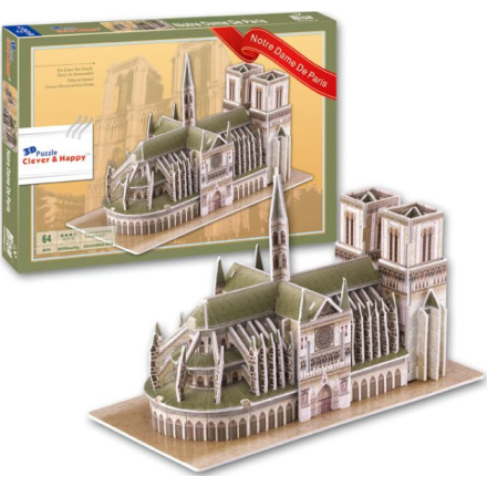 CLEVER&HAPPY 3D puzzle Katedrála Notre Dame, Paříž 64 dílků 156814