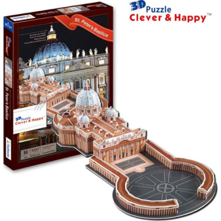 CLEVER&HAPPY 3D puzzle Bazilika Sv. Petra, Vatikán 56 dílků 156825