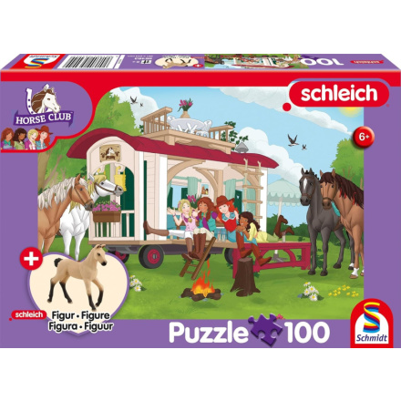 SCHMIDT Puzzle Schleich Táborák u karavanu 100 dílků + figurka Schleich 156841