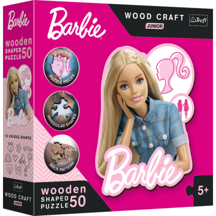 TREFL Wood Craft Junior puzzle Krásná Barbie 50 dílků 156888