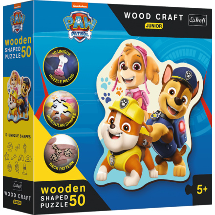 TREFL Wood Craft Junior puzzle Tlapková patrola 50 dílků 156892