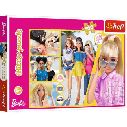 TREFL Třpytivé puzzle Barbie 100 dílků 156903