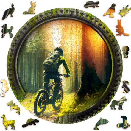 WOODEN CITY Dřevěné puzzle Biker v lese 250 dílků 156973