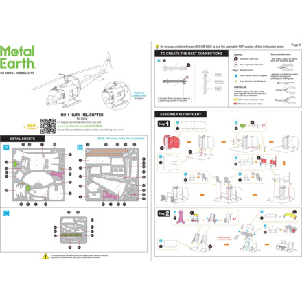 METAL EARTH 3D puzzle Vrtulník UH-1 Huey 157086