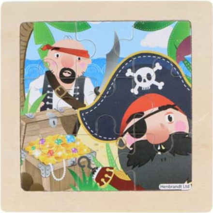 Dřevěné puzzle Pirátský podklad 9 dílků 157160
