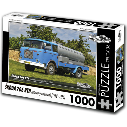 RETRO-AUTA Puzzle TRUCK č.36 Škoda 706 RTH cisternový automobil (1958 - 1975) 1000 dílků 157740