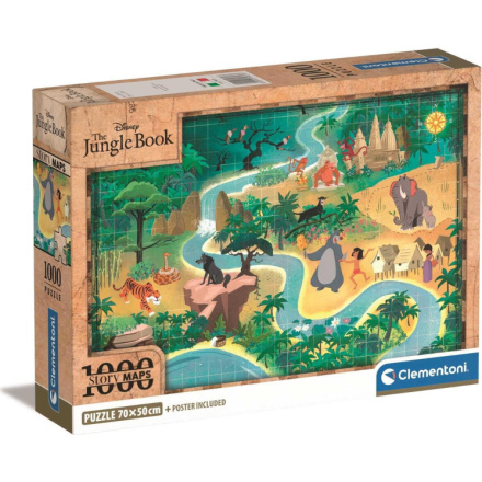 CLEMENTONI Puzzle Story Maps: Kniha džunglí 1000 dílků 158266