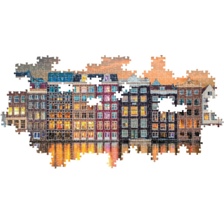 CLEMENTONI Panoramatické puzzle Zářivý Amsterdam 1000 dílků 158291