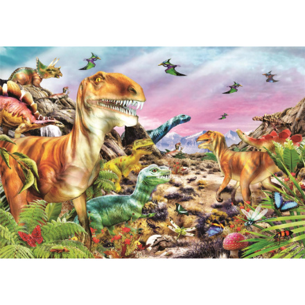 CLEMENTONI Puzzle Země dinosaurů 104 dílků 158393