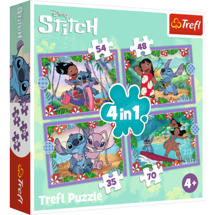 TREFL Puzzle Lilo&Stitch: Bláznivý den 4v1 (35,48,54,70 dílků) 158722