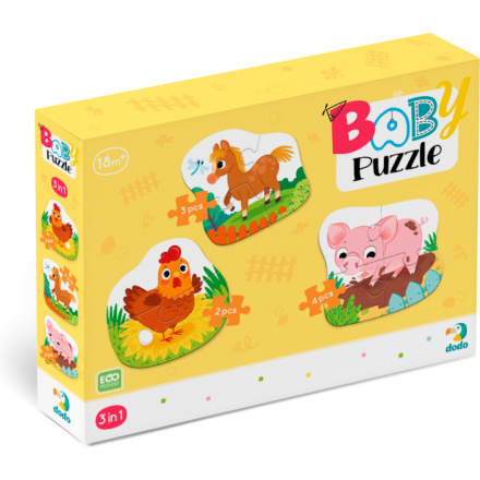 DODO Baby puzzle Zvířátka z farmy 3v1 (2,3,4 dílků) 158993