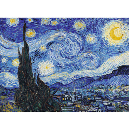 TREFL Dřevěné puzzle Art: Vincent van Gogh - Hvězdná noc 200 dílků 159198