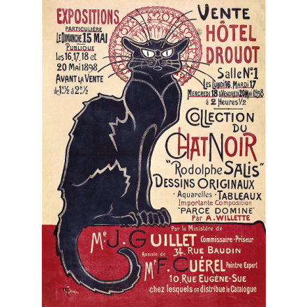 TREFL Dřevěné puzzle Art: Steinlen - Černá kočka, Le Chat Noir 200 dílků 159205