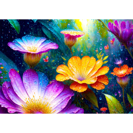 ENJOY Puzzle Květy v dešti 1000 dílků 159287