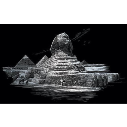 Stříbrný škrabací obrázek Sfinga - velký 19752