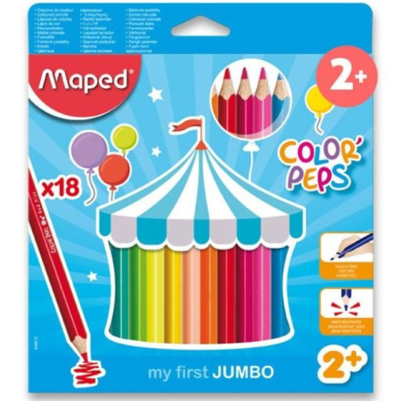 MAPED Pastelky trojboké Jumbo Color'Peps 18ks 24070