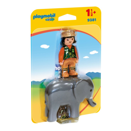 PLAYMOBIL® 1.2.3 9381 Ošetřovatel zvířat se slonem 25746