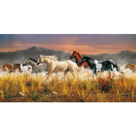CLEMENTONI Puzzle Divocí koně - Hřmící stádo 13200 dílků 2633