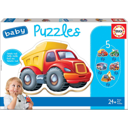 EDUCA Baby puzzle Vozidla 5v1 (3-5 dílků) 2848