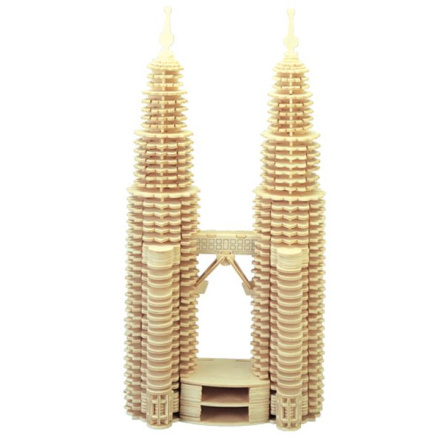 WOODEN TOY , WCK 3D puzzle Petronas Twin Towers 4435