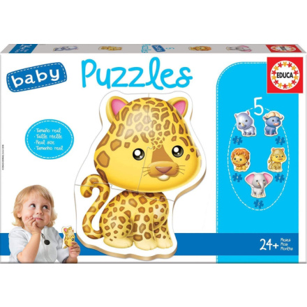 EDUCA Baby puzzle Divoká zvířátka 5v1 (3-5 dílků) 4989